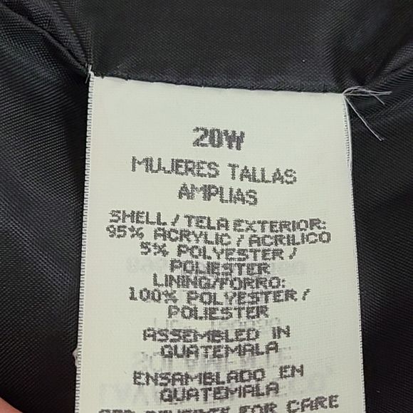 Sag Harbor Women's (20W) Black & Gray Tweed Lined Button Closure Jacket Coat - Picture 8 of 9